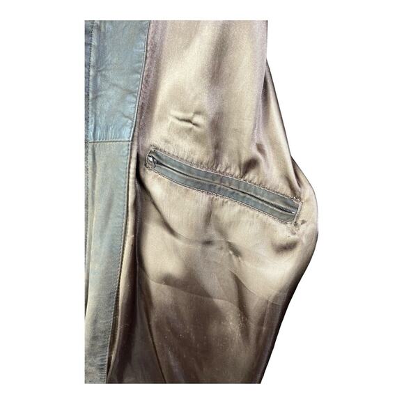 Vtg Argentinian Leather Jacket Sz L Full Zip Solid Heavy -Leather Shop. EUC READ - Picture 6 of 16
